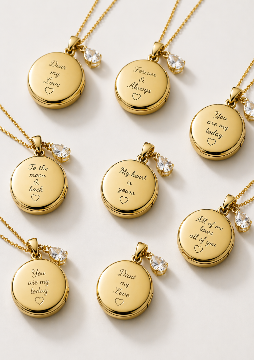 Engraved Photo Locket Necklace
