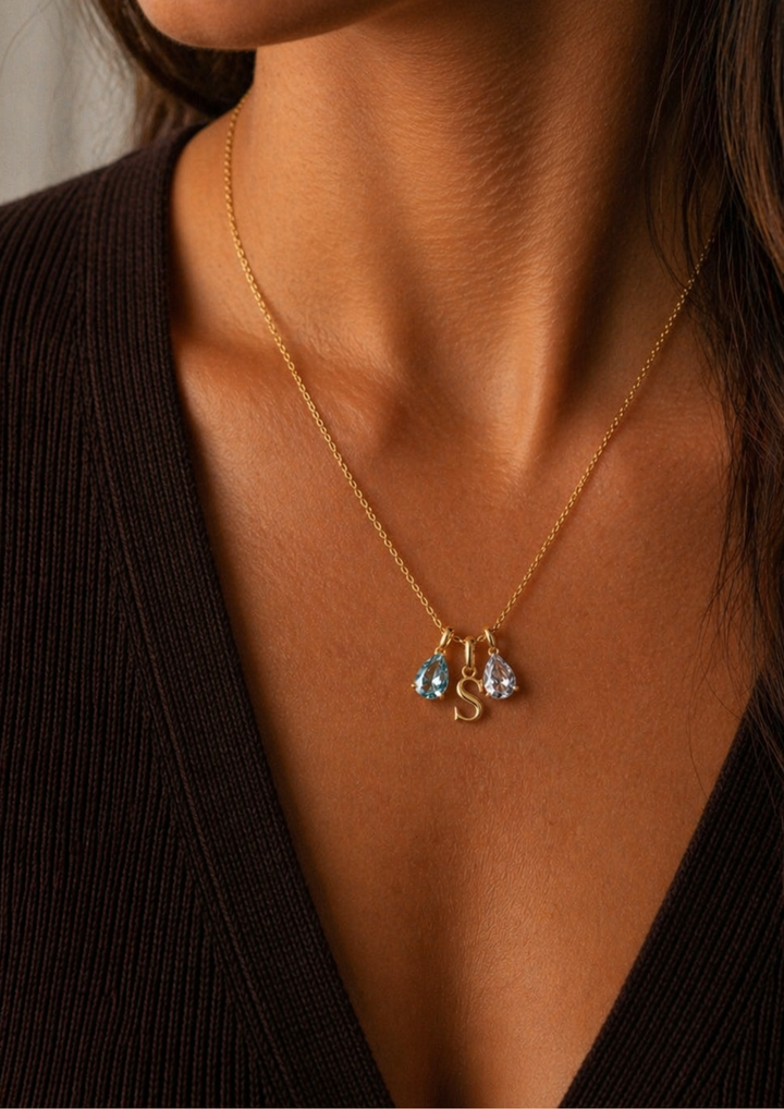 Initial + Birthstone Necklace