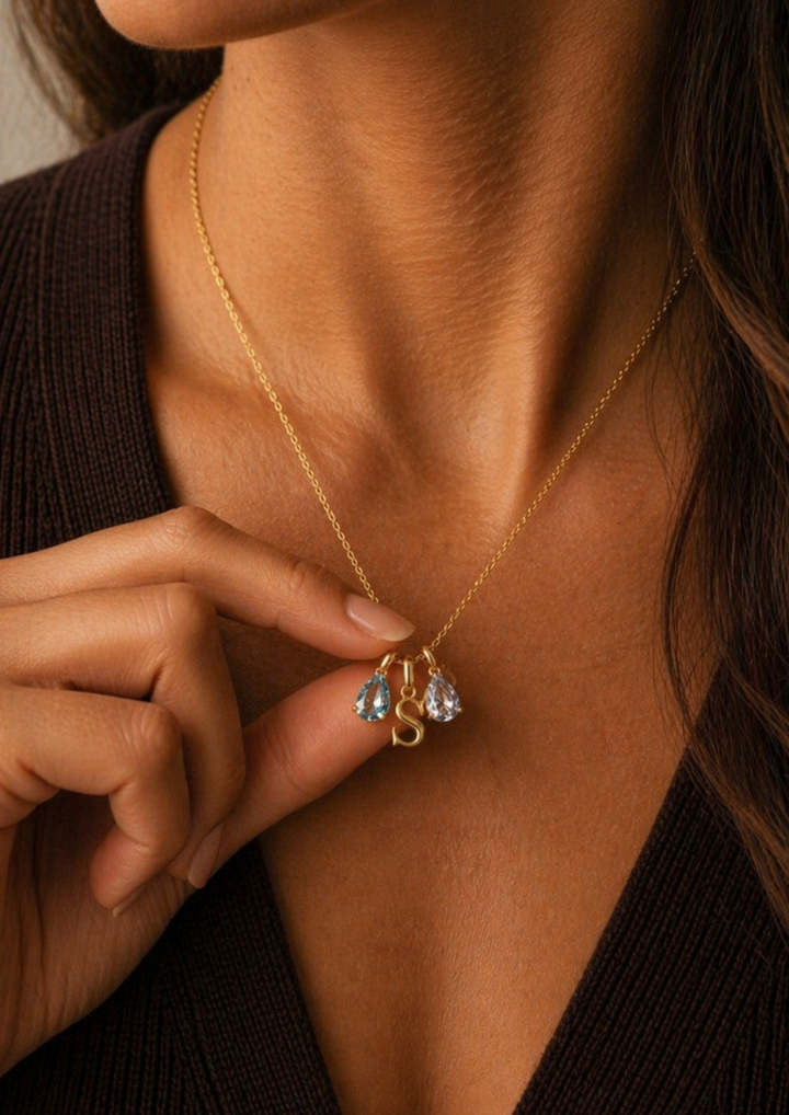 Initial + Birthstone Necklace