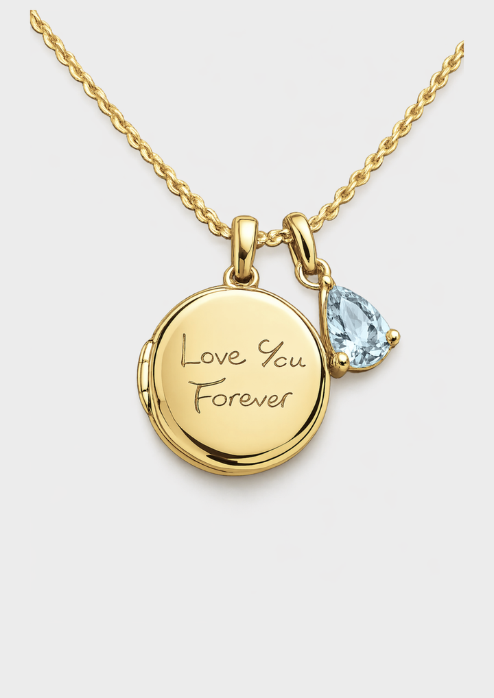 Engraved Photo Locket Necklace
