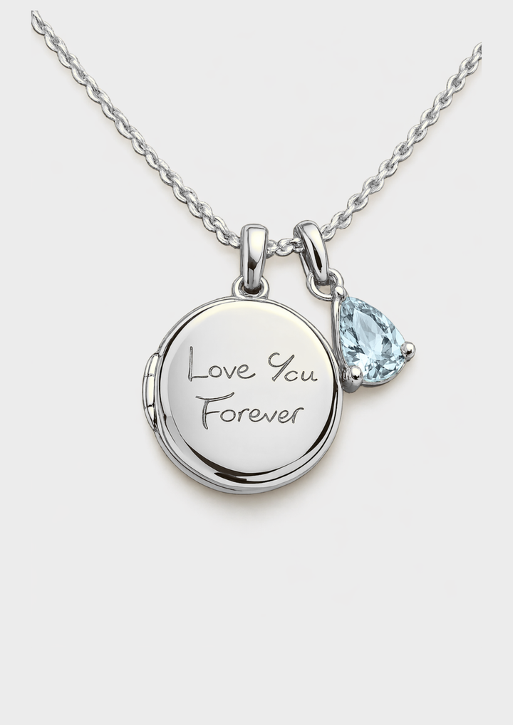 Engraved Photo Locket Necklace