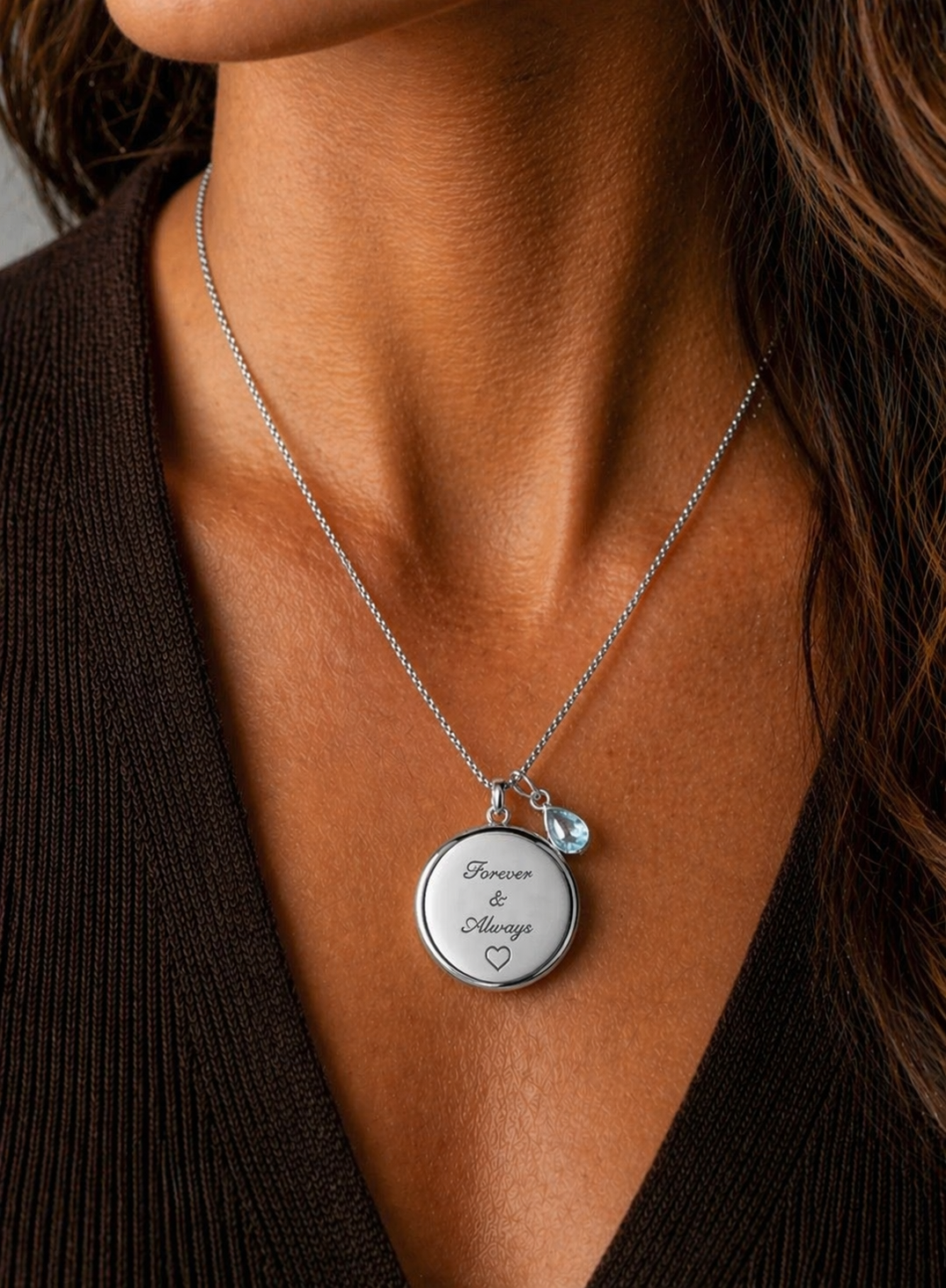 Engraved Photo Locket Necklace