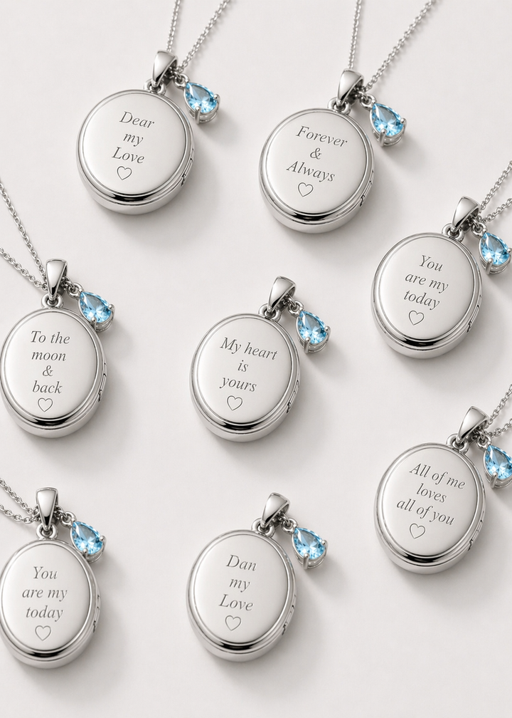 Engraved Photo Locket Necklace
