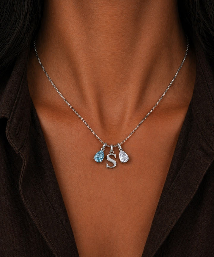 Initial + Birthstone Necklace