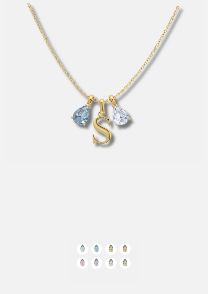 Initial + Birthstone Necklace